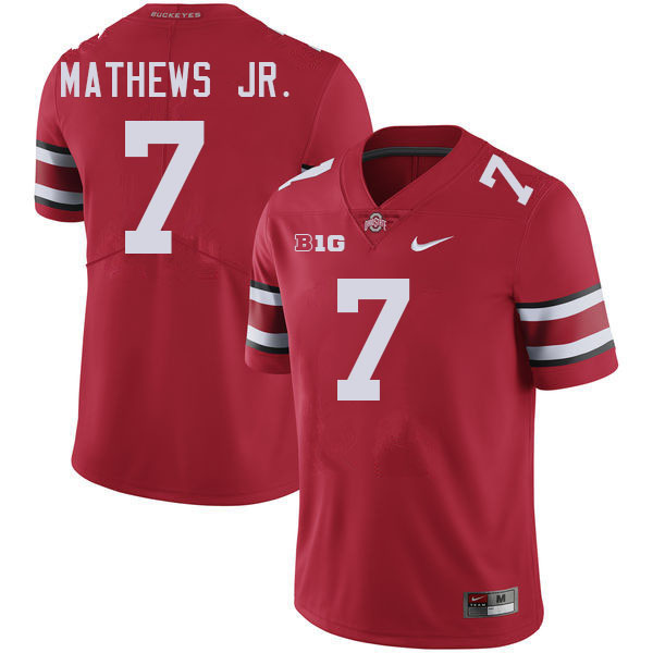#7 Jermaine Mathews Jr. Ohio State Buckeyes Jersey College Football Uniforms-Red